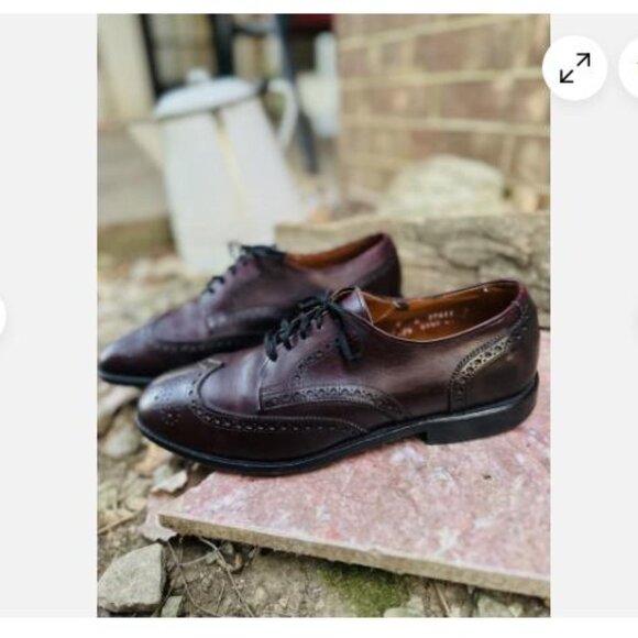 Allen Edmonds Ashland Wingtip Shoes Mens Size 9 C Burgundy Leather USA - Picture 3 of 10